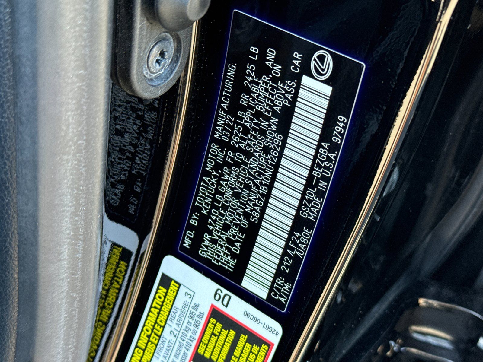 2022 Lexus ES 350 F Sport — full photo 27 of 27