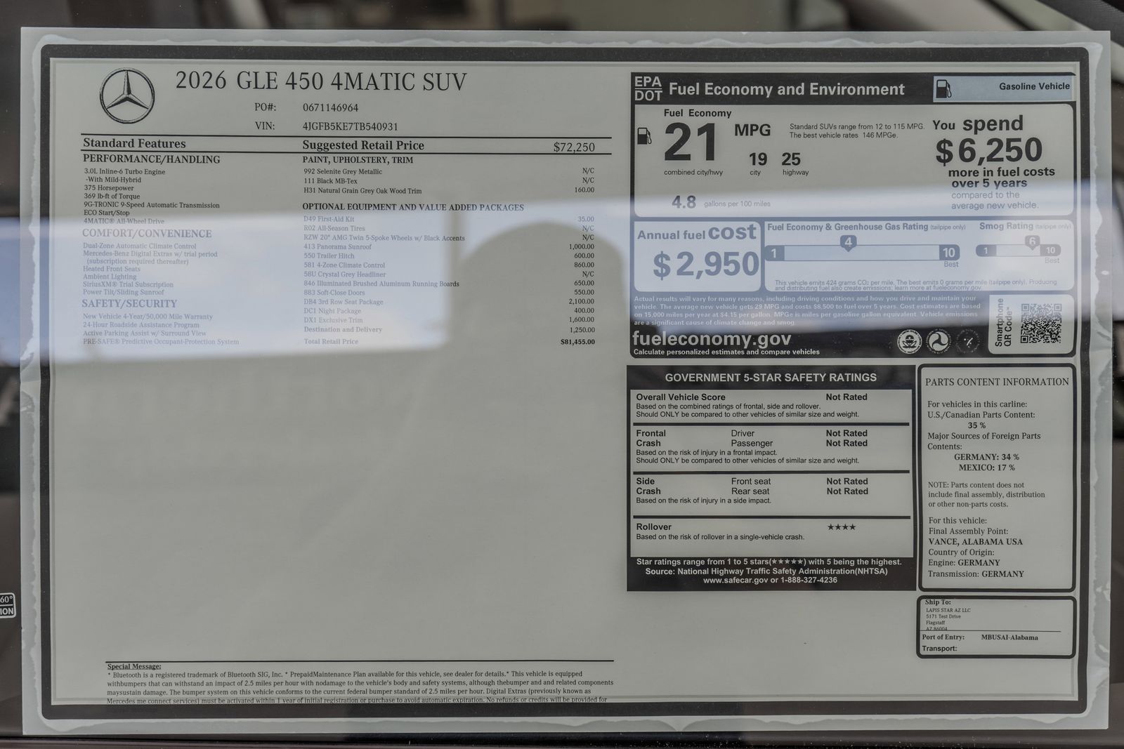 2026 Mercedes-Benz GLE GLE 450 — foto completa 36 de 36