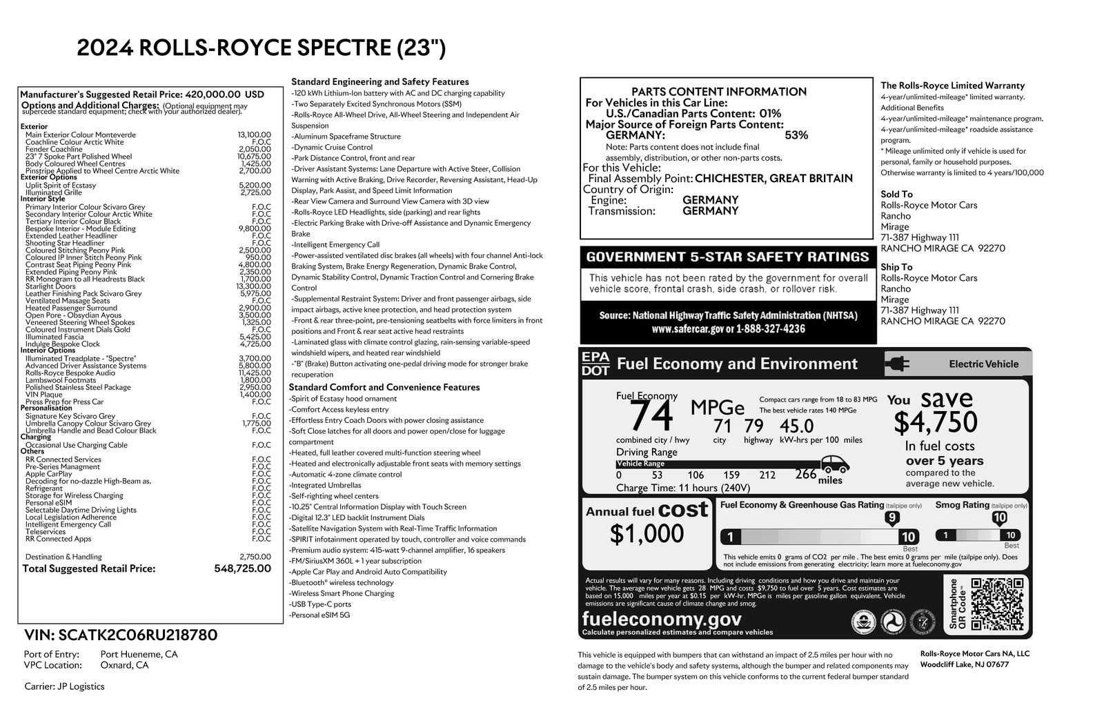 2024 Rolls-Royce Spectre — full photo 54 of 54