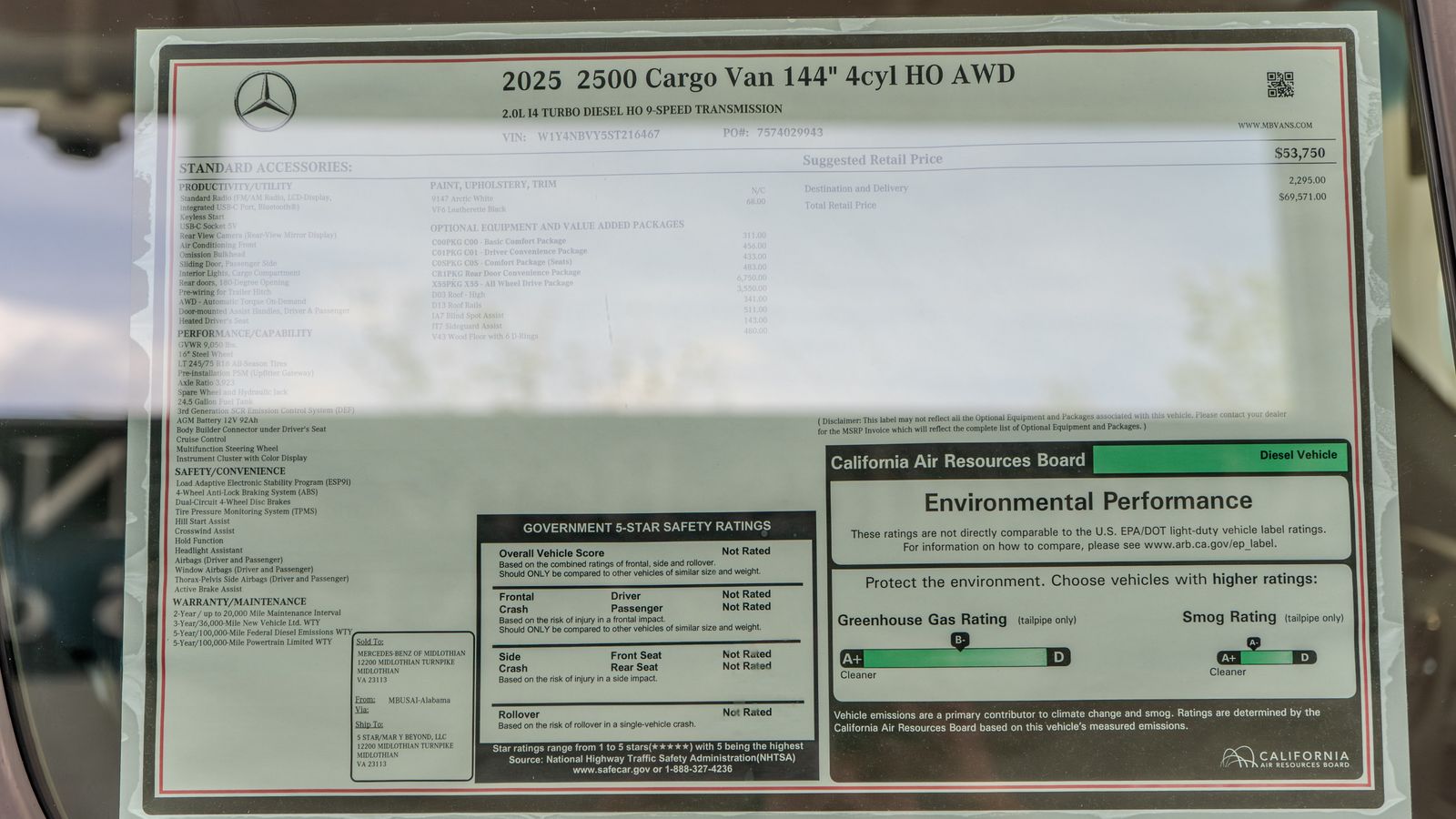 2025 Mercedes-Benz Sprinter 2500 Cargo 144 WB — full photo 35 of 35
