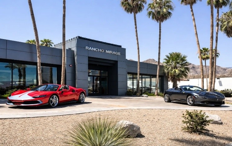 The Ferrari of Rancho Mirage entrance