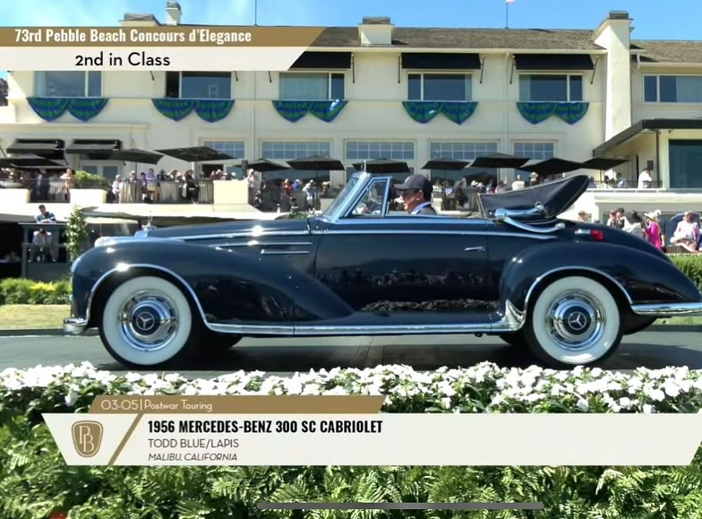 Todd Blue’s 1956 Mercedes-Benz 300 SC Cabriolet on the show field at Pebble Beach
