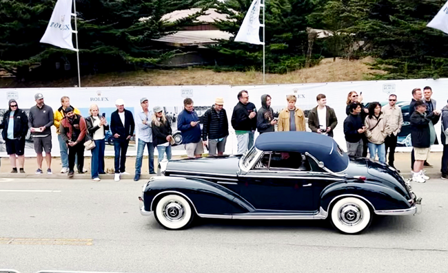 1956 Mercedes-Benz 300 SC Cabriolet driving the Pebble Beach Tour D’Elegance route